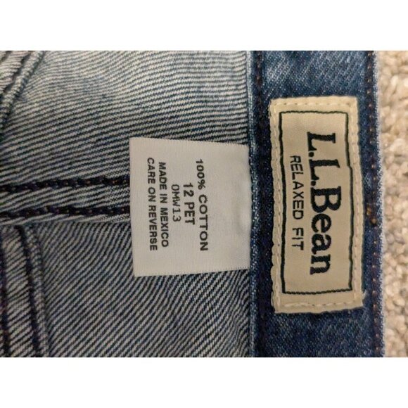 LL Bean High Waist Relaxed Fit Medium Wash Jeans Size 12P Petite 100% Cotton - Picture 4 of 4